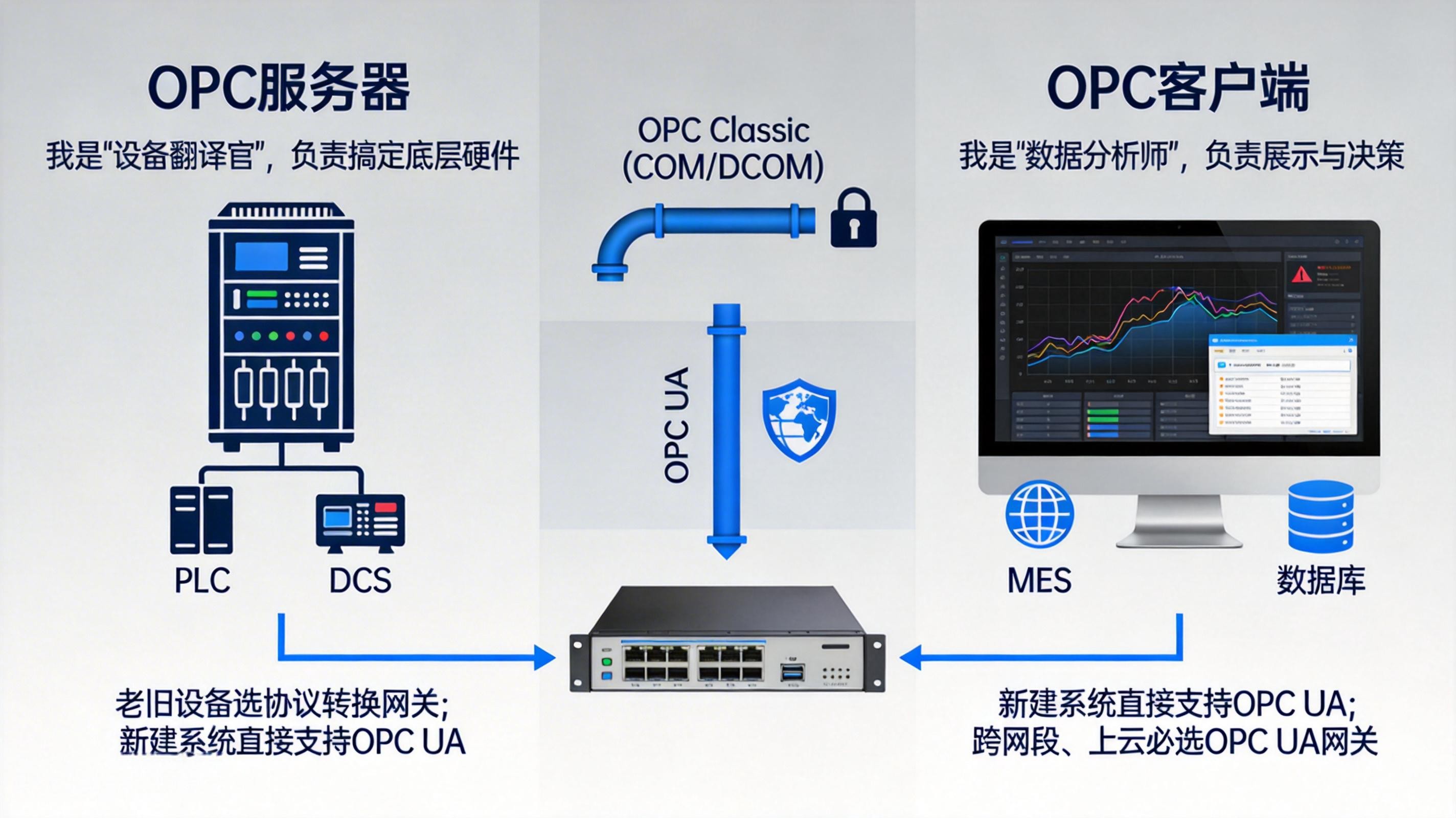 OPC服務器與OPC客戶端有什么區別？一張圖看懂OPC通信架構