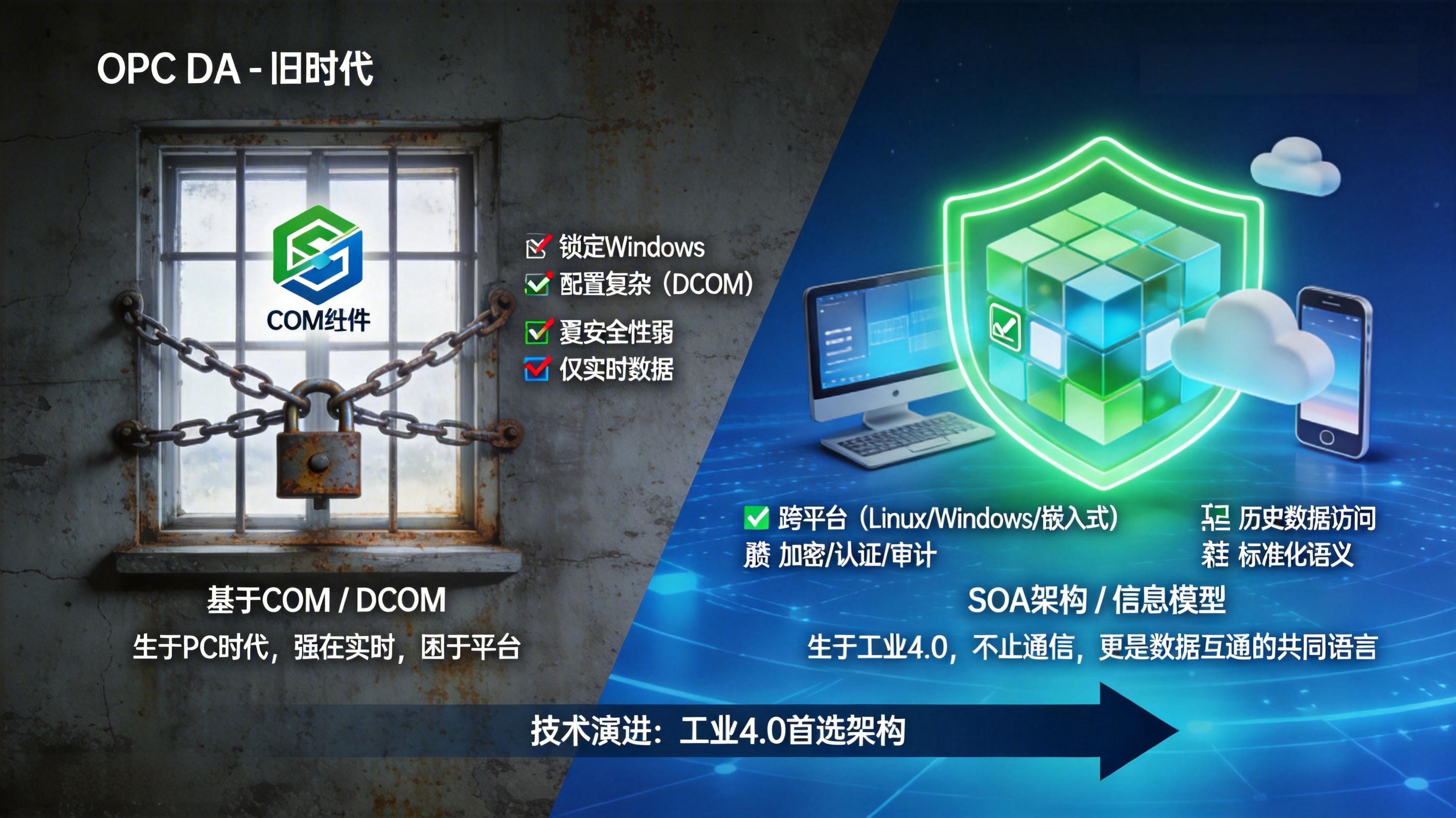 OPC UA vs OPC DA：一張表看懂核心區(qū)別及工業(yè)網(wǎng)關(guān)選型指南