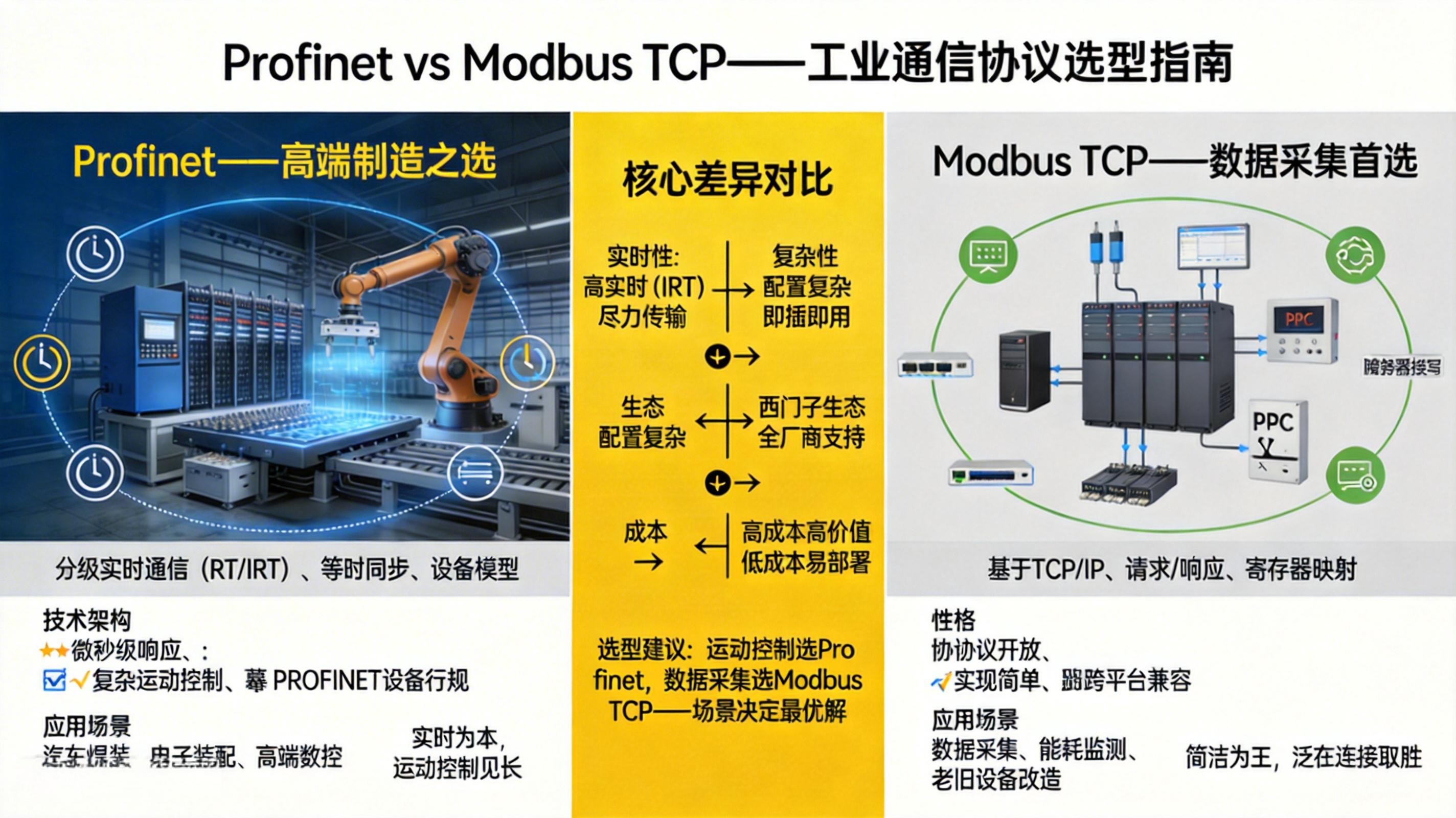 Profinet與Modbus TCP：工業以太網實時通信的“雙雄”對決